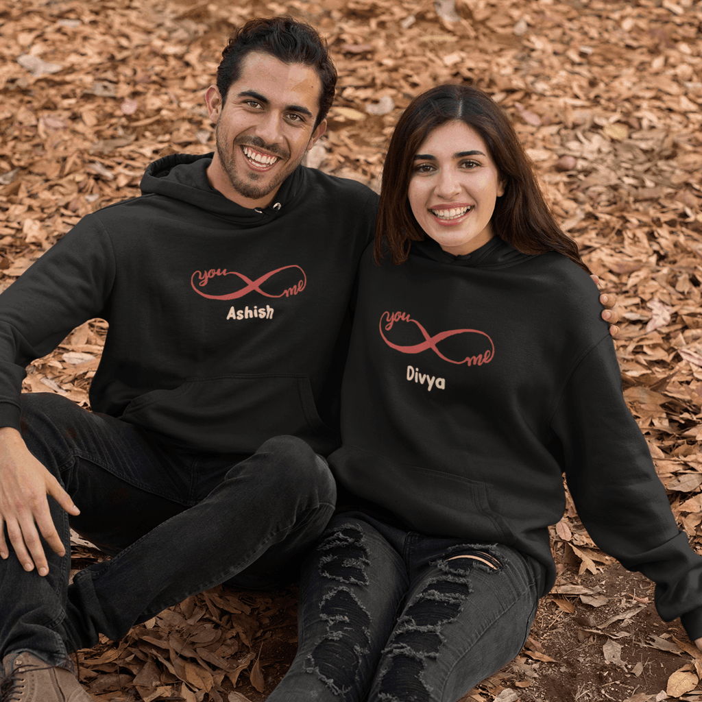 Set of 2 Personalized Hoodie for Couples | Infinite Love Icon | For Wedding Season - Gift Lift