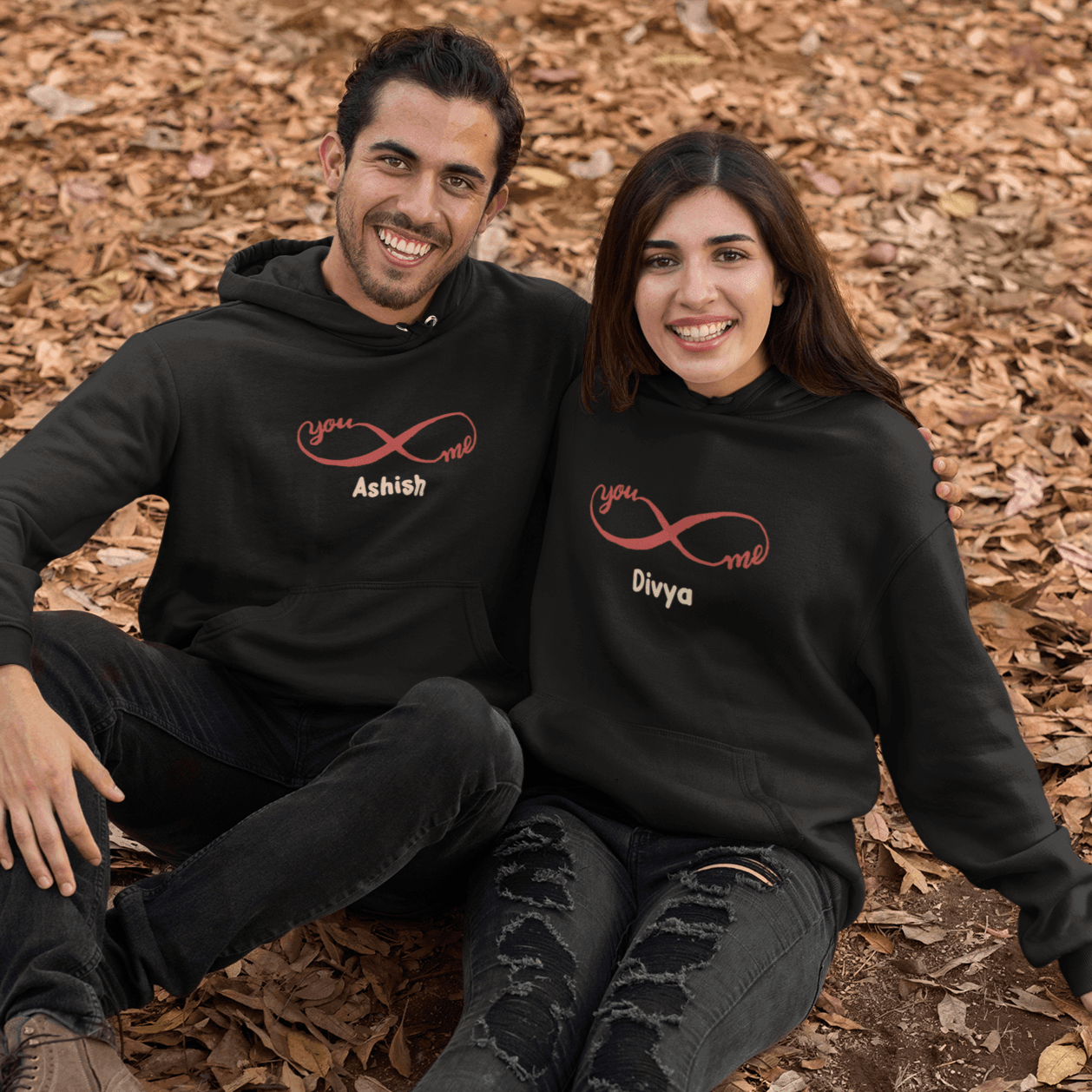 Set of 2 Personalized Hoodie for Couples | Infinite Love Icon | For Wedding Season - Gift Lift