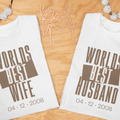 Set of 2 Personalized T-shirt for Couples | Worlds Best Husband & Wife - Gift Lift