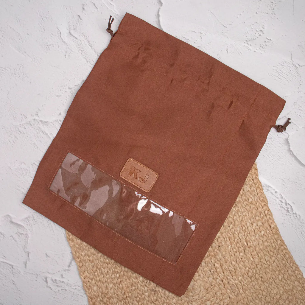 PERSONALISED SHOEBAG (SEE THROUGH) - TAN