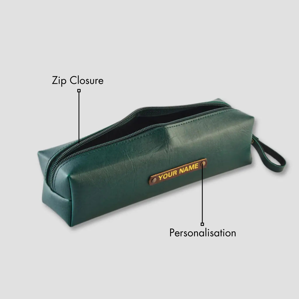 PERSONALISED STATIONERY POUCH - GREEN