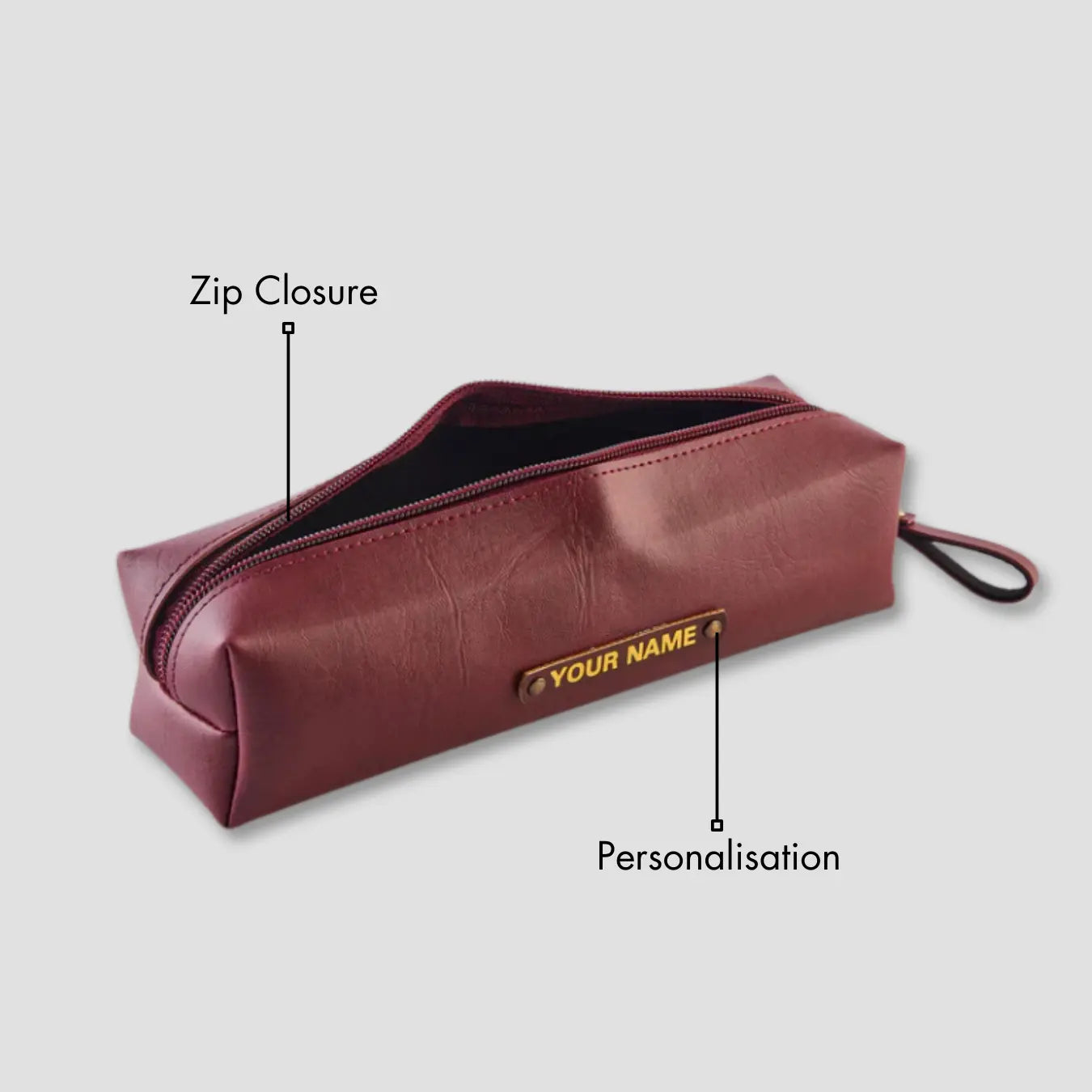 PERSONALISED STATIONERY POUCH - MAROON