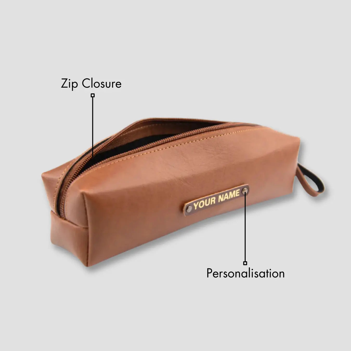PERSONALISED STATIONERY POUCH - TAN