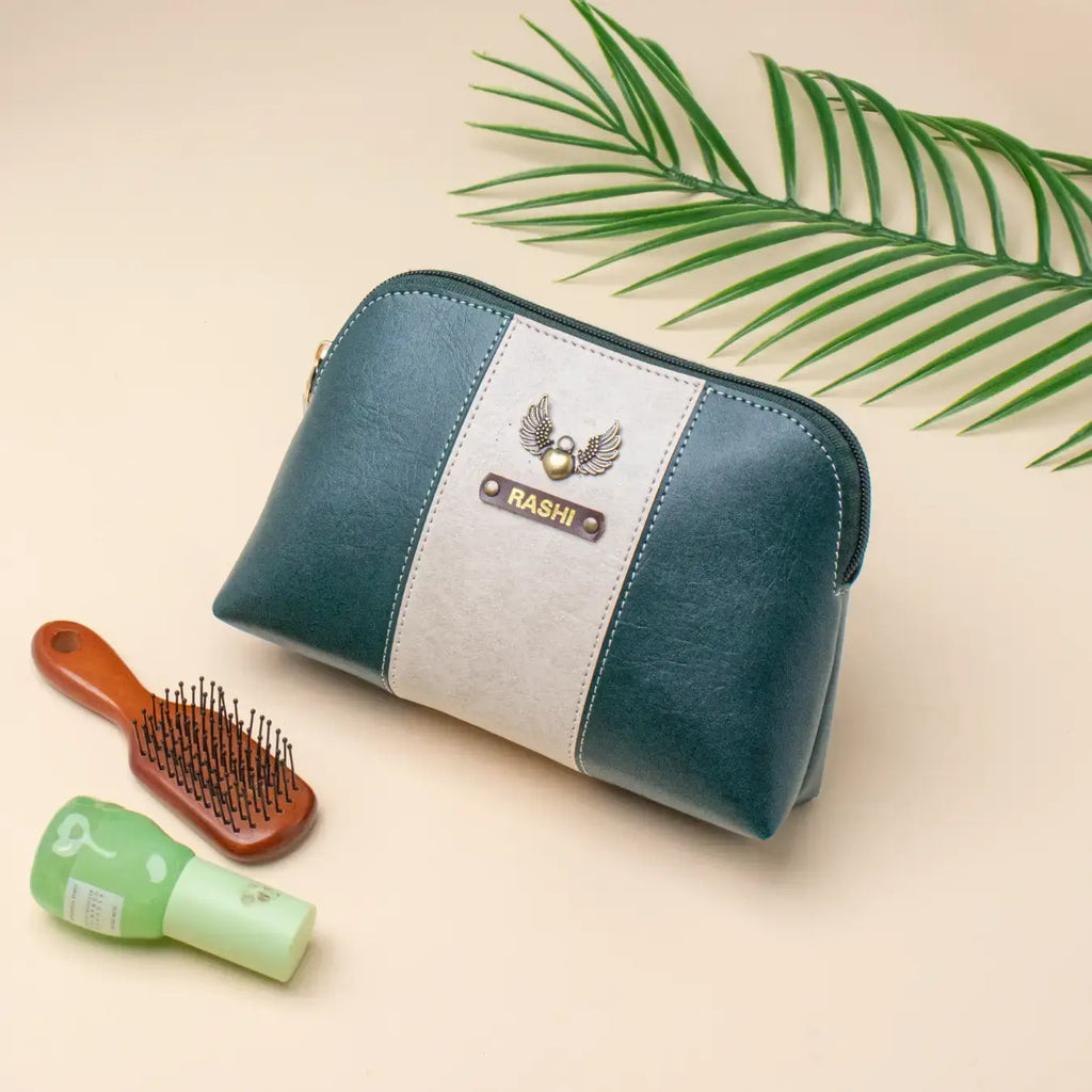 PERSONALISED STRIPE MULTIPURPOSE POUCH - GREEN