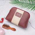 PERSONALISED STRIPE MULTIPURPOSE POUCH - INITIALS - MAROON