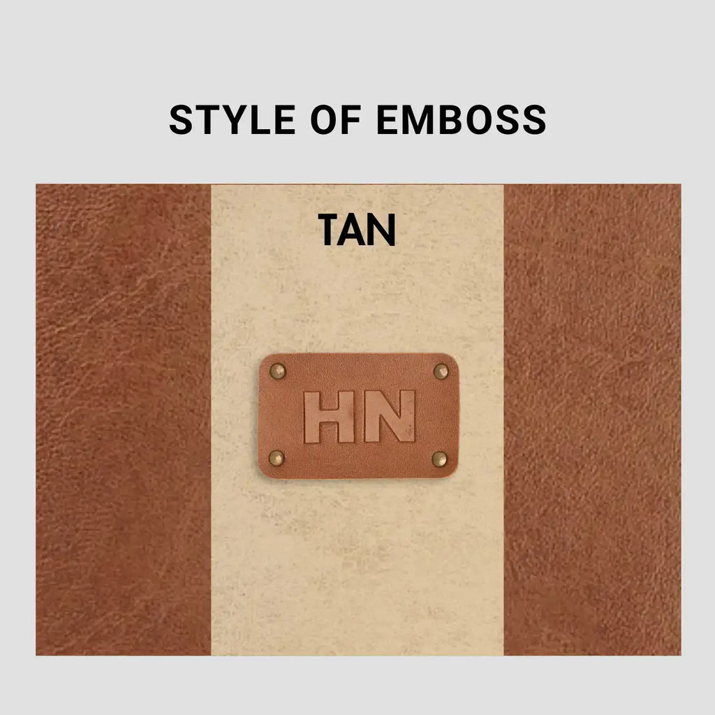 PERSONALISED STRIPE MULTIPURPOSE POUCH - INITIALS - TAN
