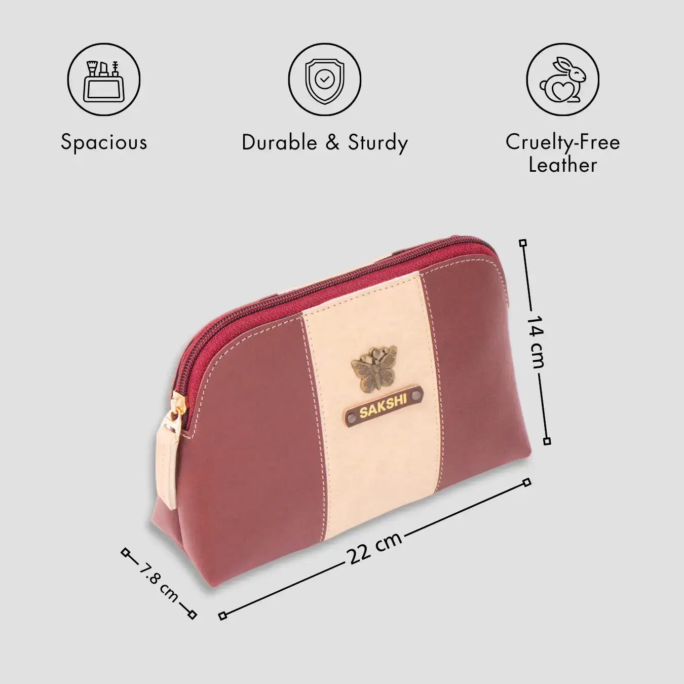 PERSONALISED STRIPE MULTIPURPOSE POUCH - MAROON