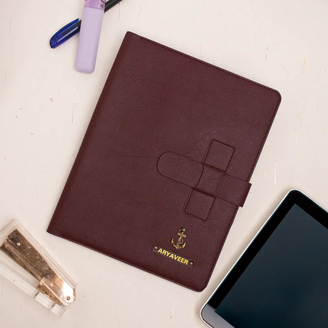 PERSONALISED TABLET ORGANISER - MAROON