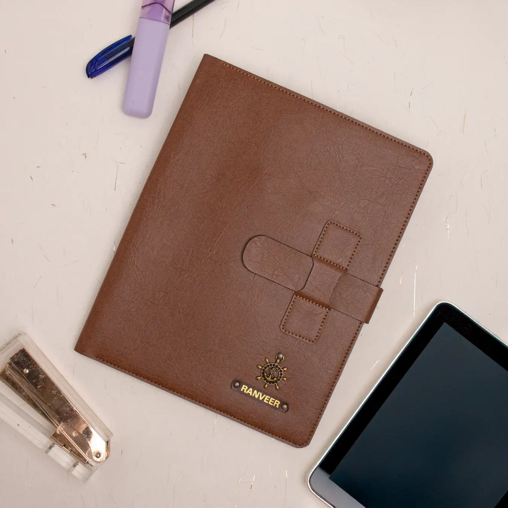 PERSONALISED TABLET ORGANISER - TAN