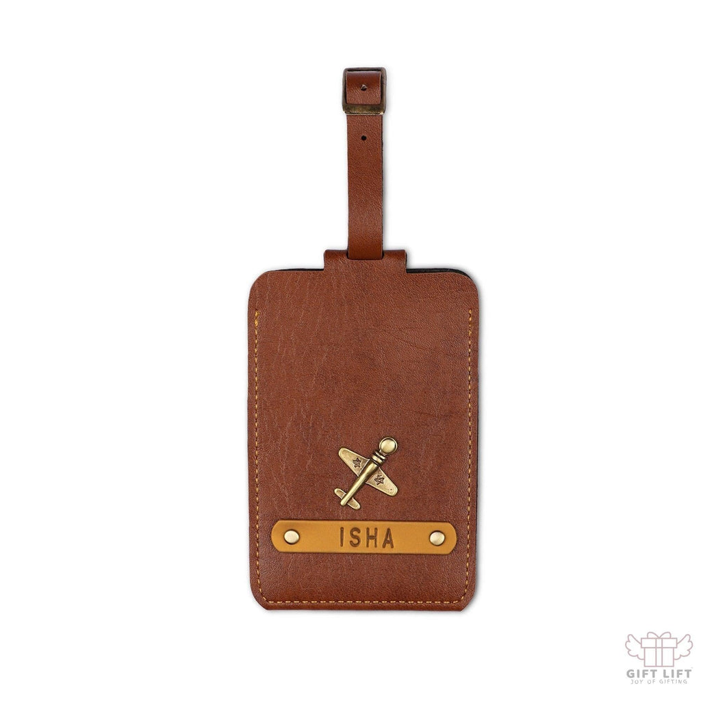 Tan Luggage Tag - ID slot