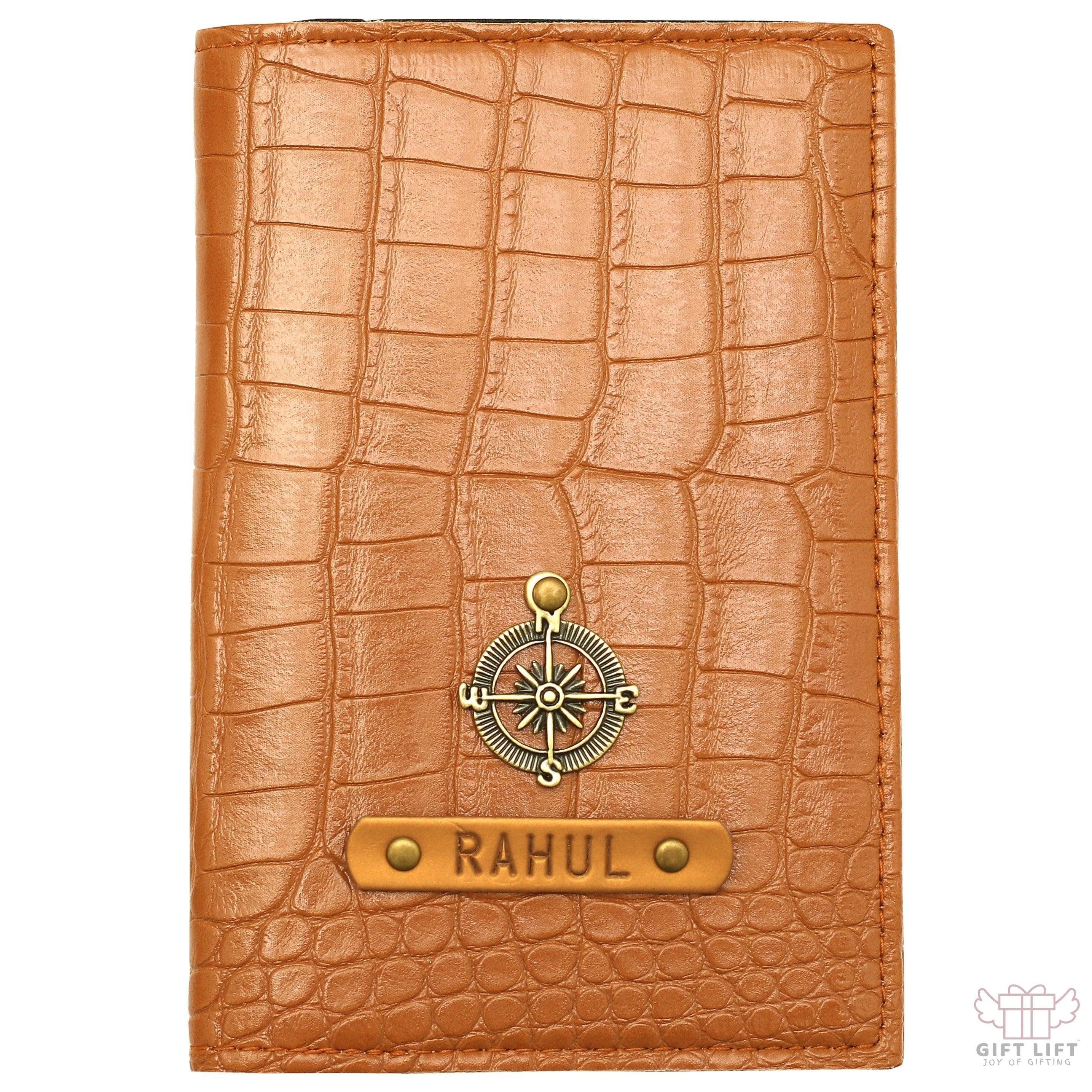 Tan Vegan Executive Leather Passport Wallet