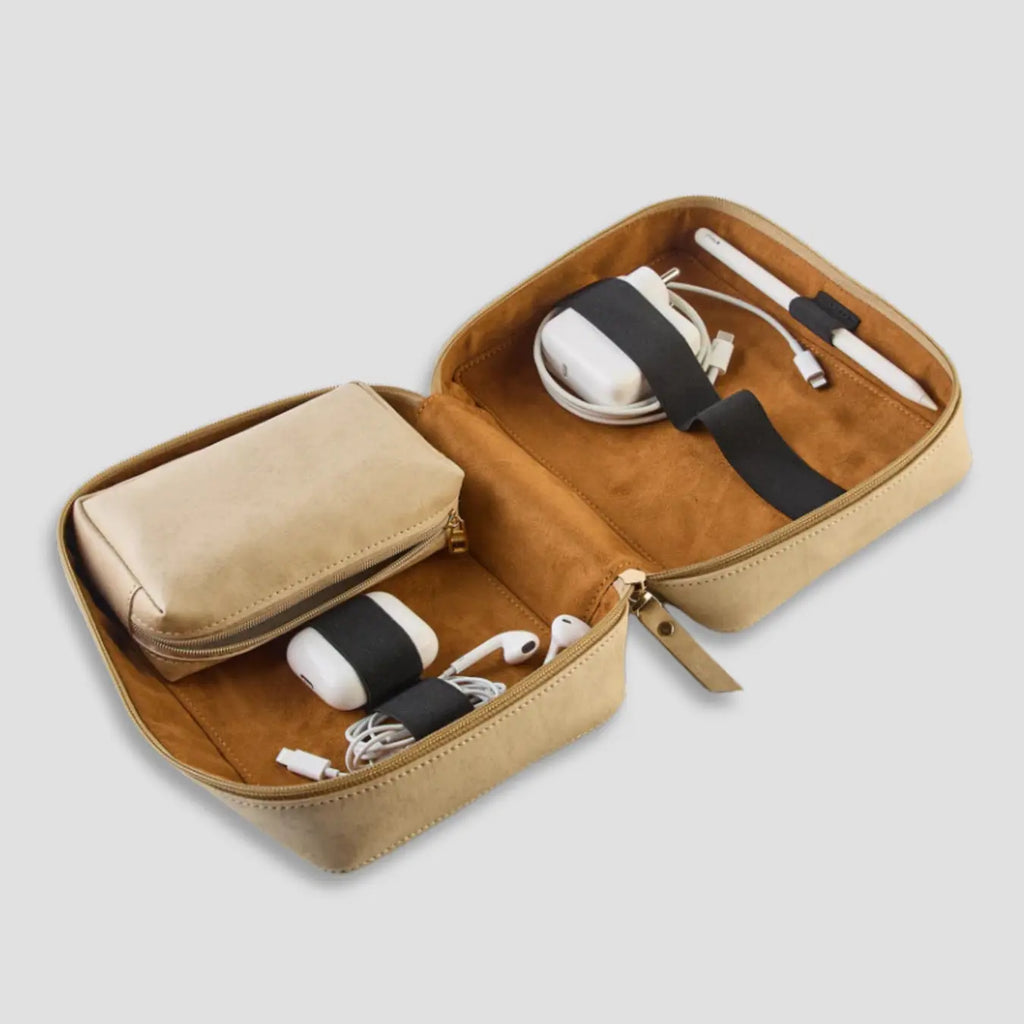 PERSONALISED TECH ORGANISER - BEIGE