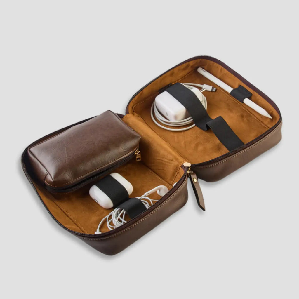 PERSONALISED TECH ORGANISER - BROWN