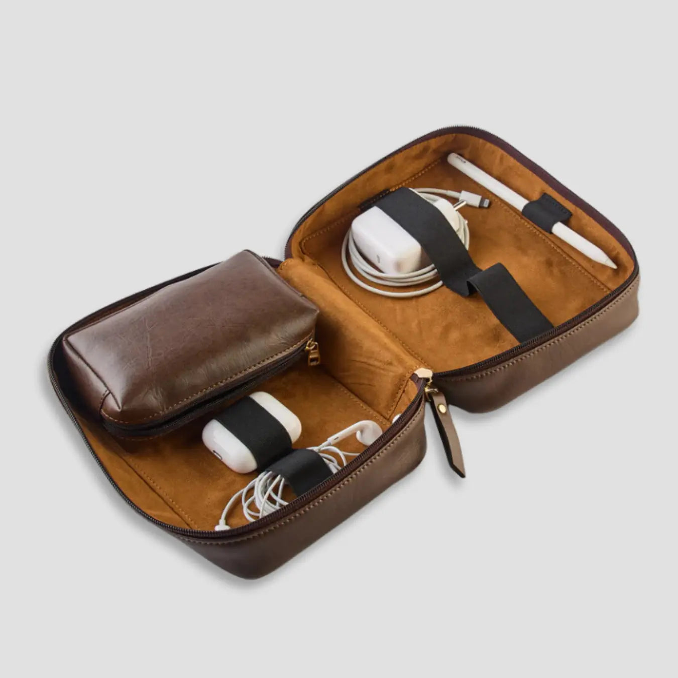 PERSONALISED TECH ORGANISER - BROWN