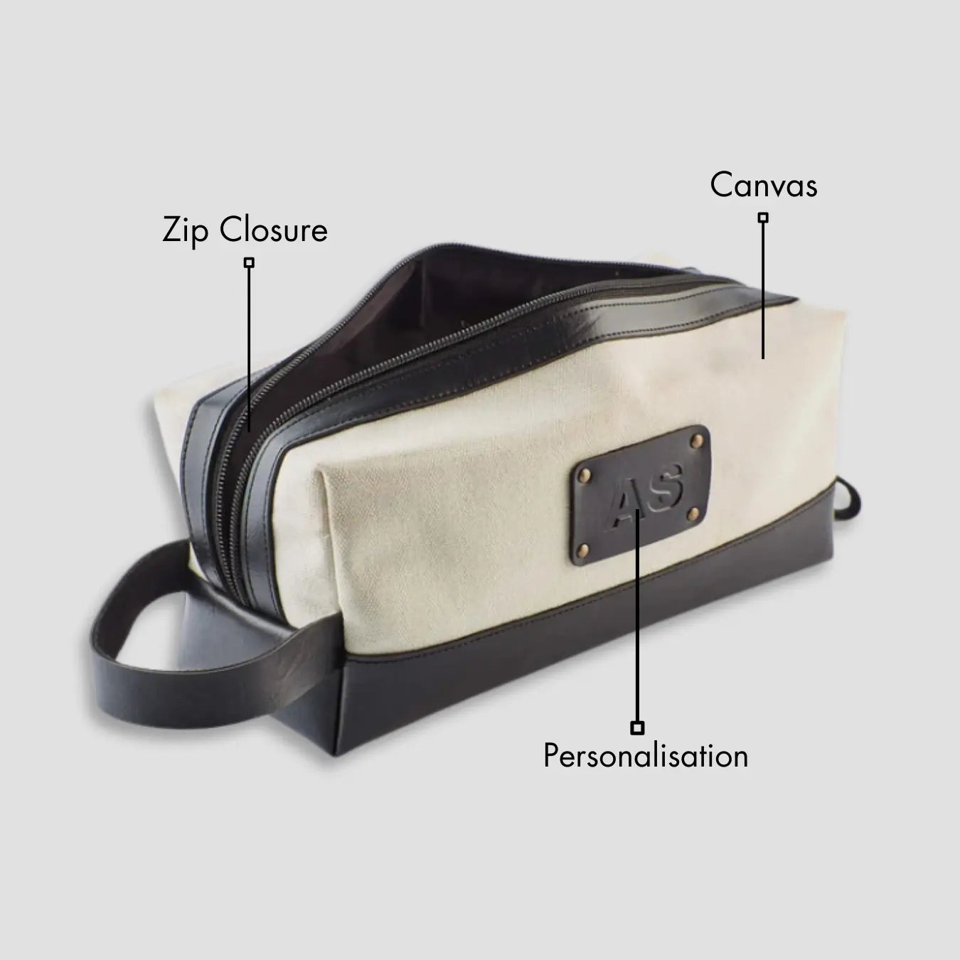 PERSONALISED TRAVEL POUCH - CANVAS - BLACK