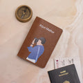 PERSONALISED PRINTED PASSPORT COVER - TRAVELER LENS - TAN