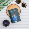 PERSONALISED PRINTED PASSPORT COVER - TRAVELER LENS - GREEN