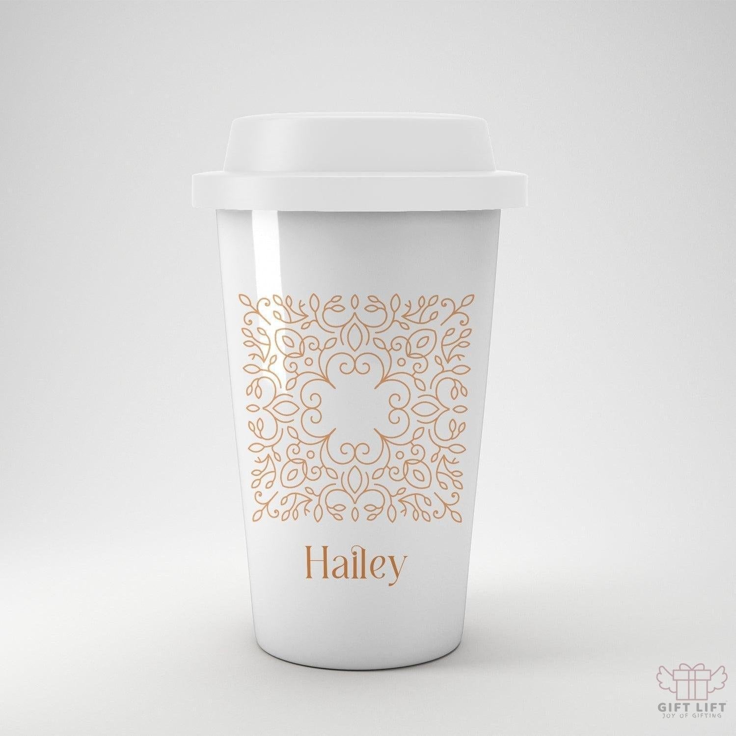 Trendy Linear Style Custom Coffee Tumbler