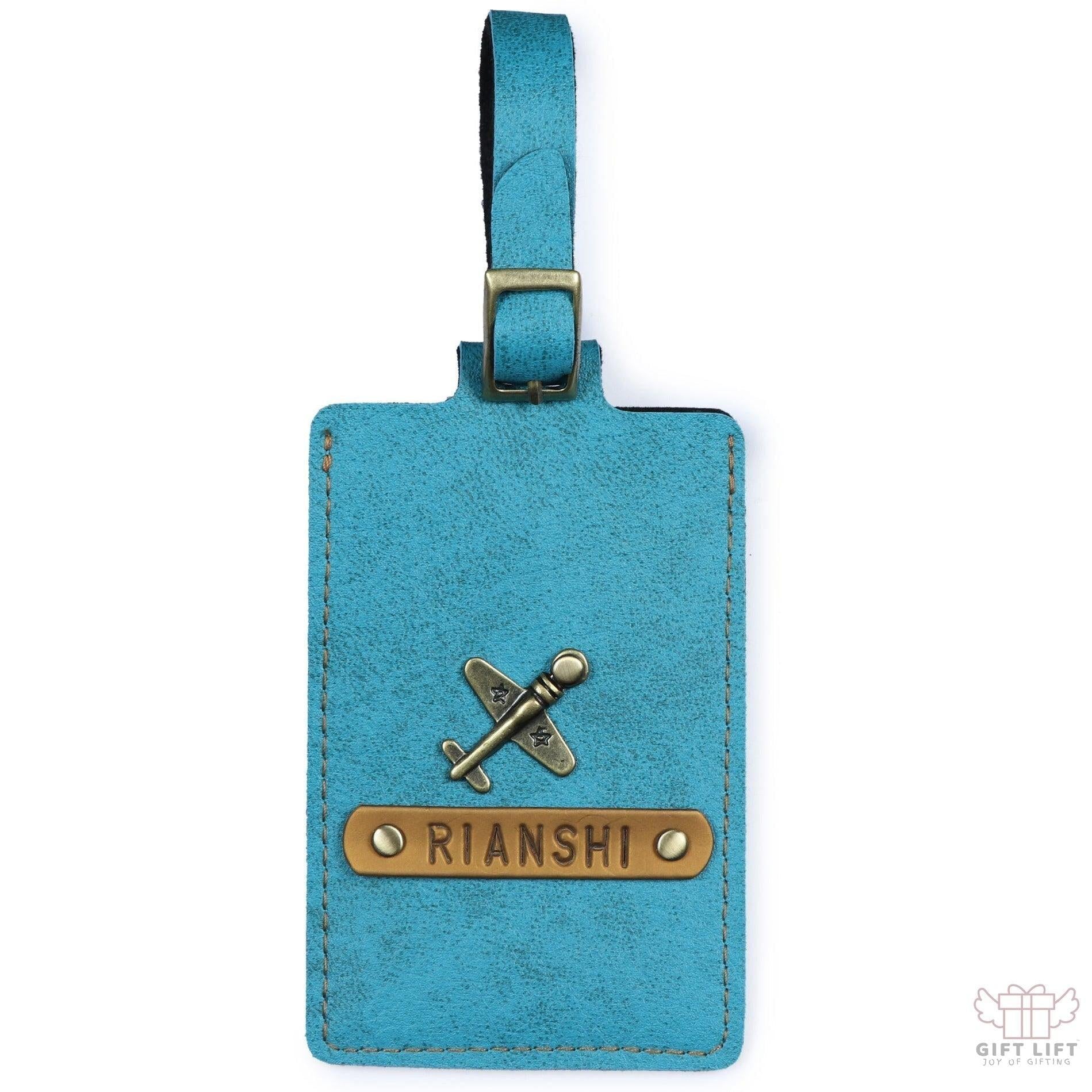 Turquoise Luggage Tag - ID slot