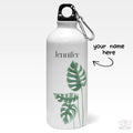 Botanic Leaves Watercolor Custom Name Sipper Bottle