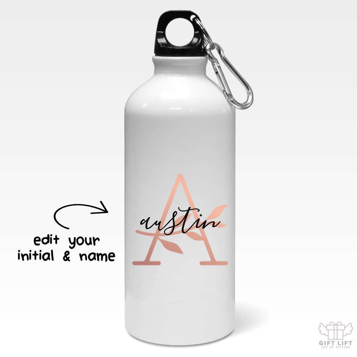 Floral Initial Name Sipper Bottle