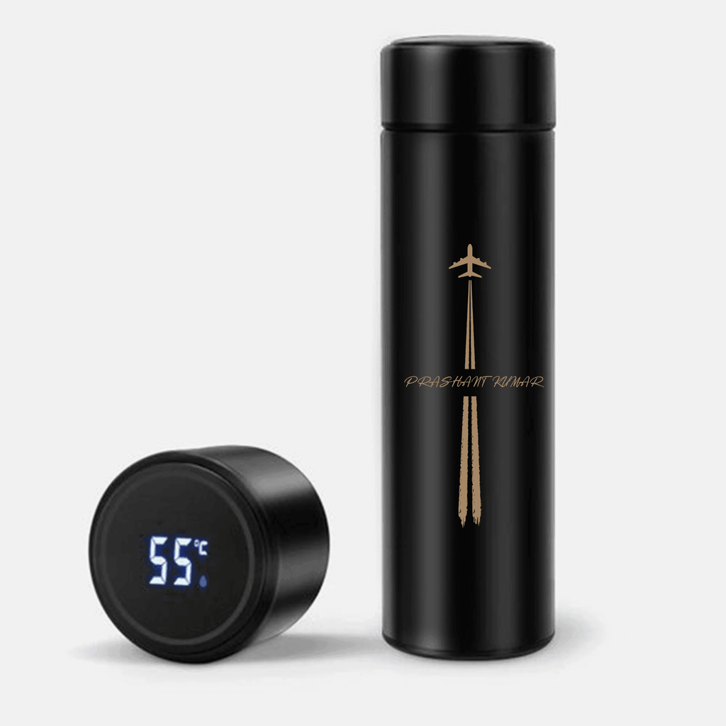 Unique Personalised  Aviation Runway Art Name Temperature Bottle (Hot & Cold Temperature Flask)