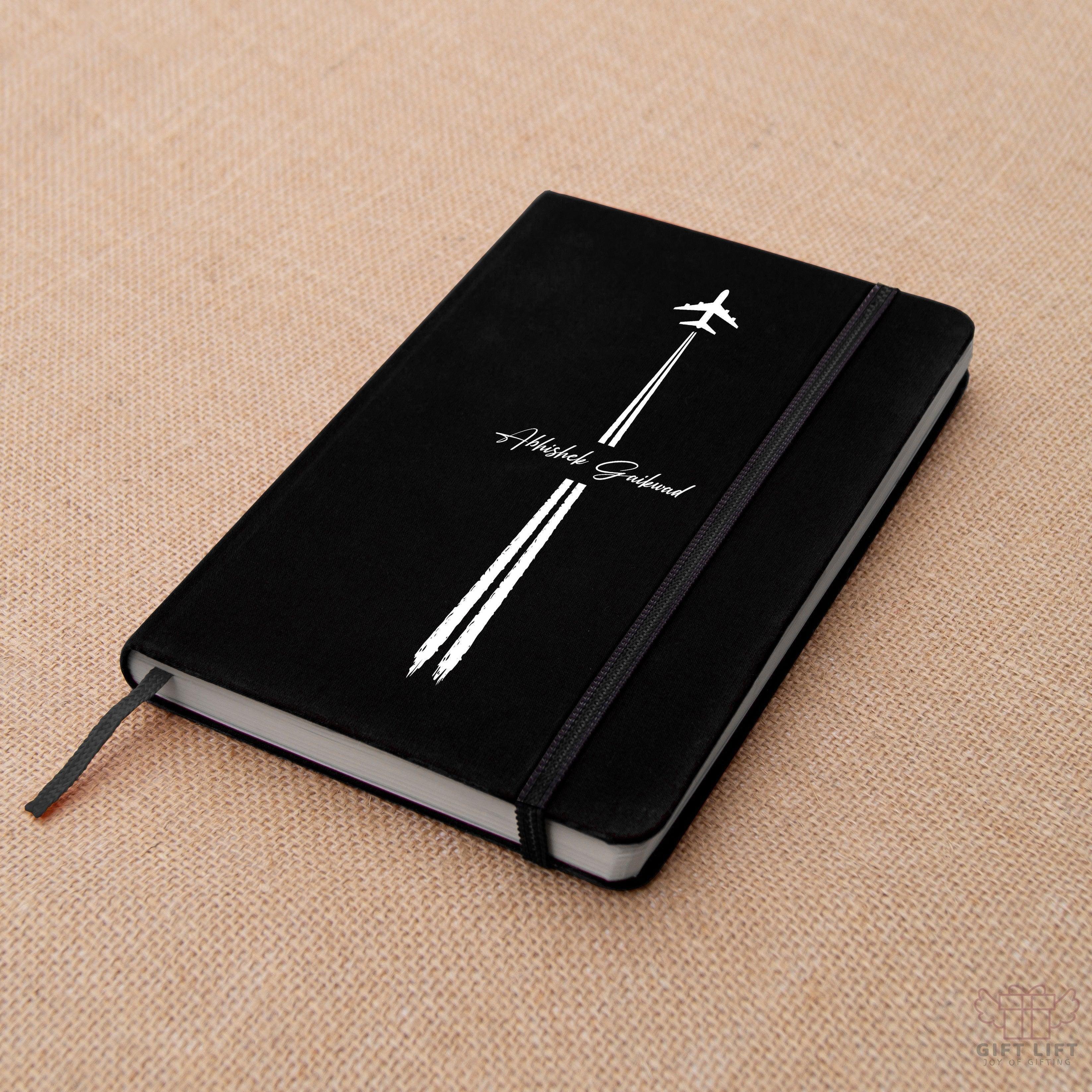 Personalized Aviation Runway Art Name Notebook - Set of 2