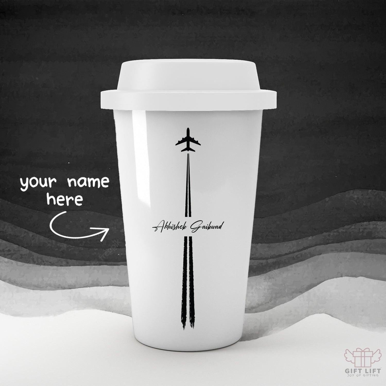 Personalized Aviation Runway Art Name Tumbler