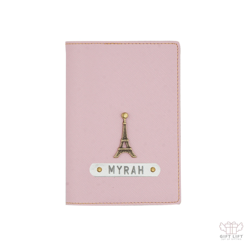 Personalized Baby Pink Textured Passport Cover
