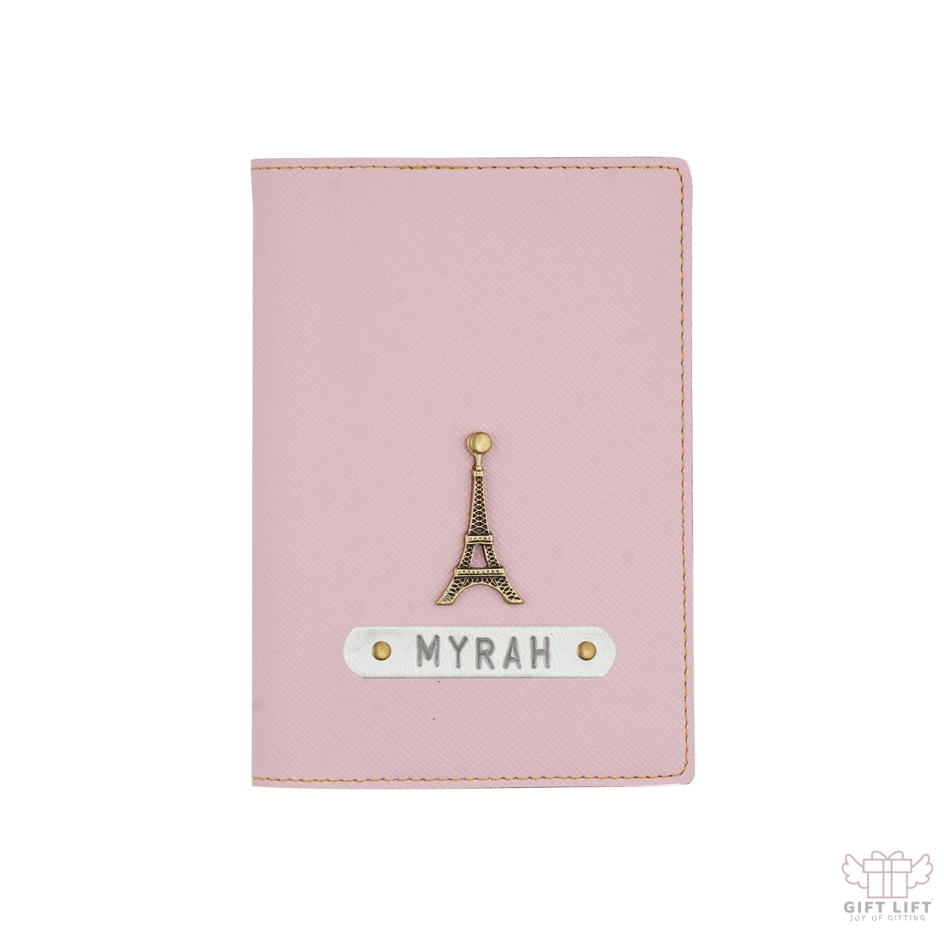 Personalized Baby Pink Textured Passport Cover