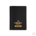 Personalized Black Textured Passport Cover