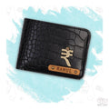 Personalized Black Vegan Exotic Leather Mens Wallet