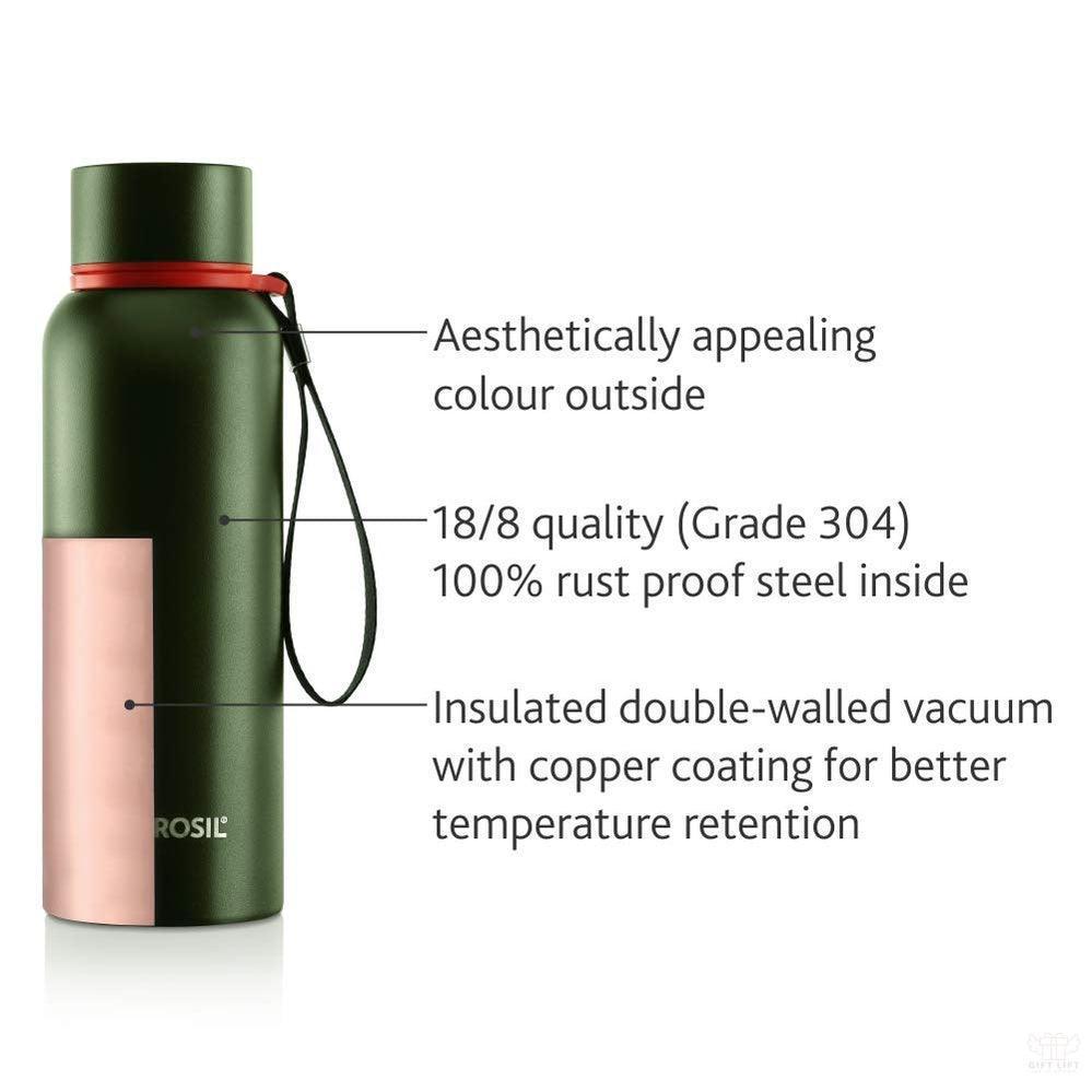 Personalized Borosil - Stainless Steel Hydra Trek - Green - www.giftlift.in