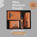Personalized (Brown) Combo Gift for Mens with Name and Charm