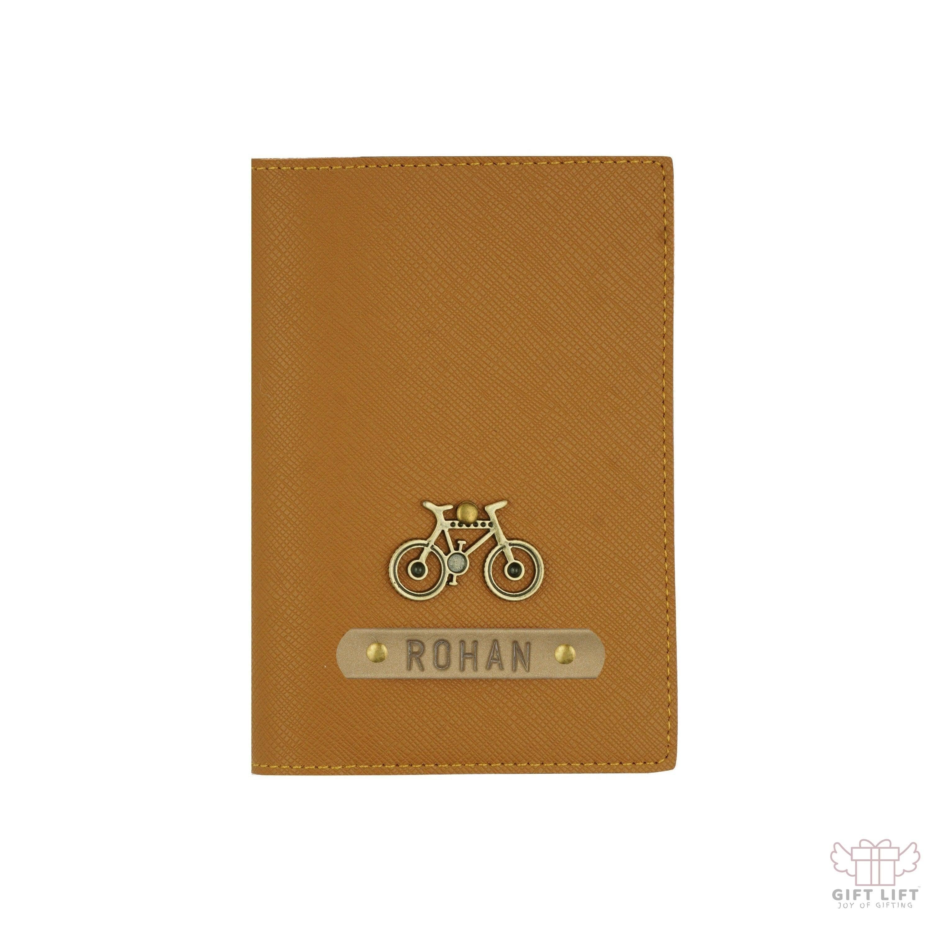 Personalized Brown Textured Passport Cover