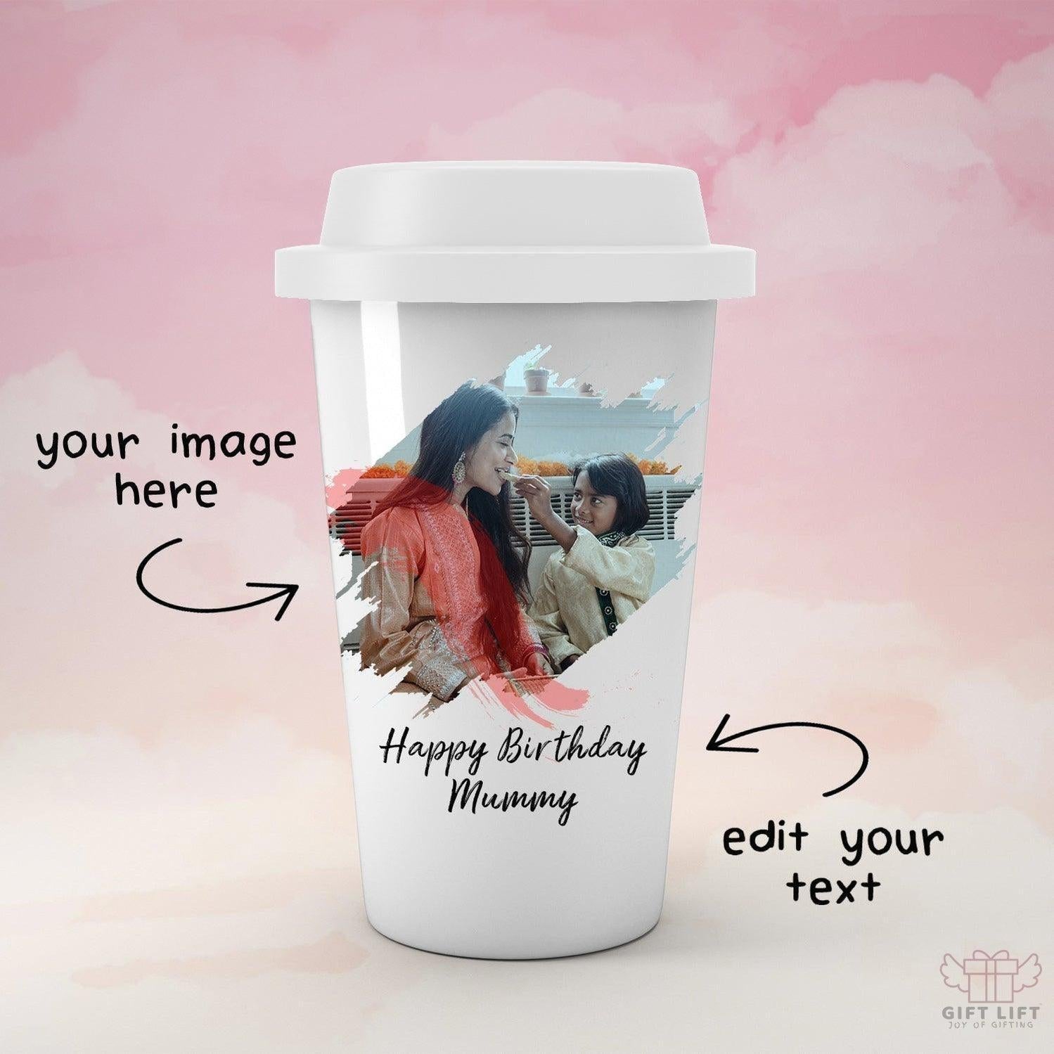 Personalized Brush Stroke Photo Effect Tumbler