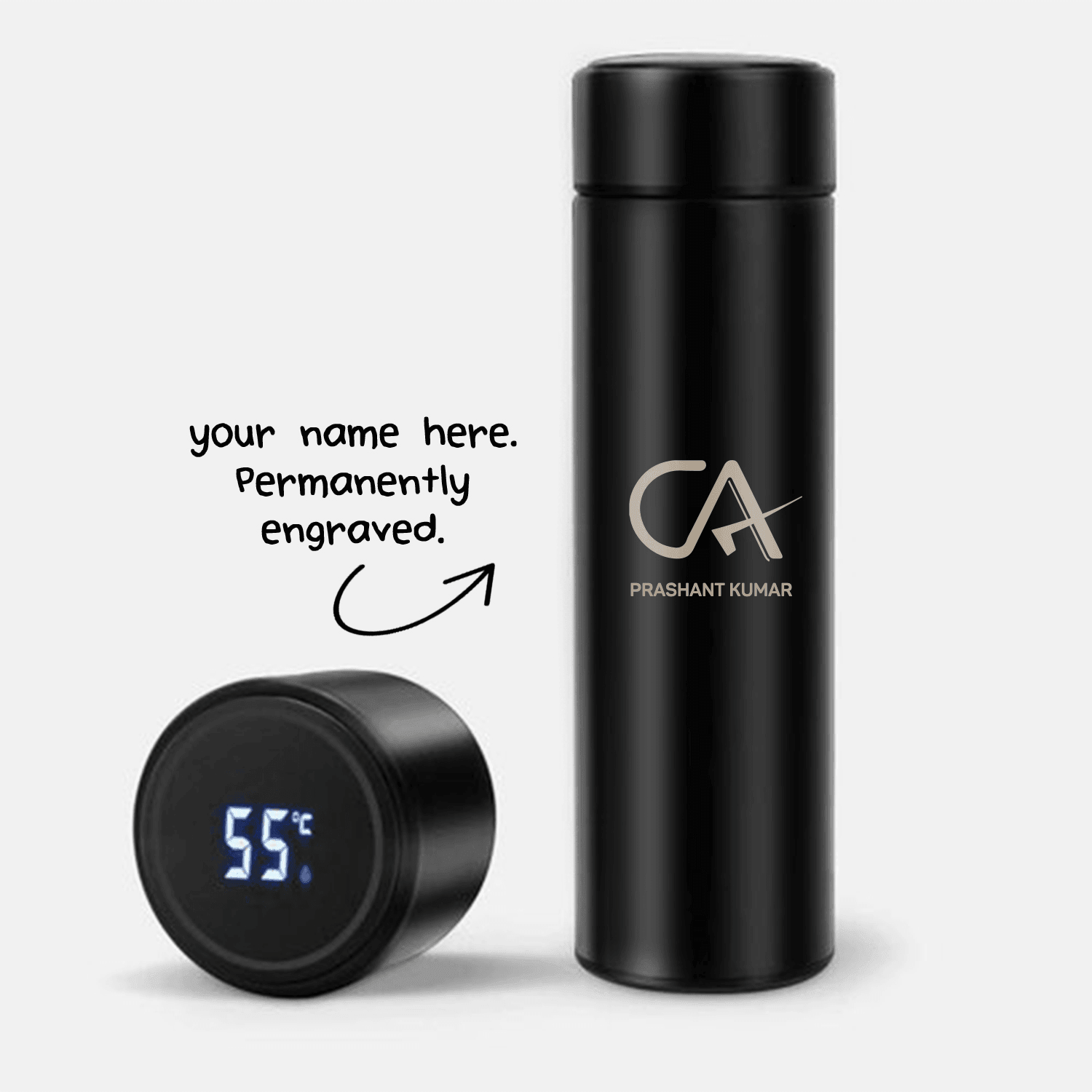 Personalized  CA Name Temperature Bottle - Engraved (Hot & Cold Temperature Flask)