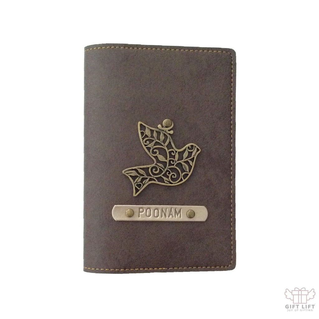 Personalized Coffee Leather Finish Passport Cover