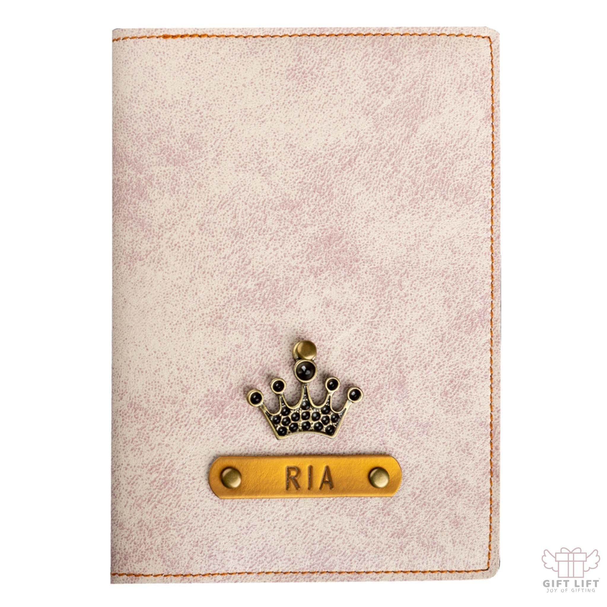 Personalized Cookie n Cream Leather Finish Passport Cover