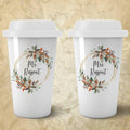 Personalized Couple Floral Art Tumbler
