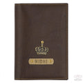 Personalized Dark Brown Leather Finish Passport Cover