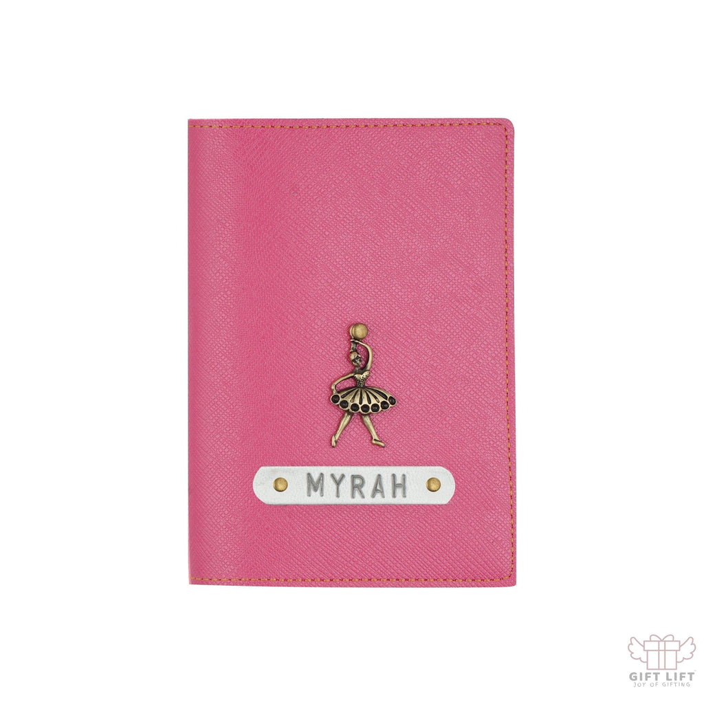 Personalized Dark Pink Textured Passport Cover