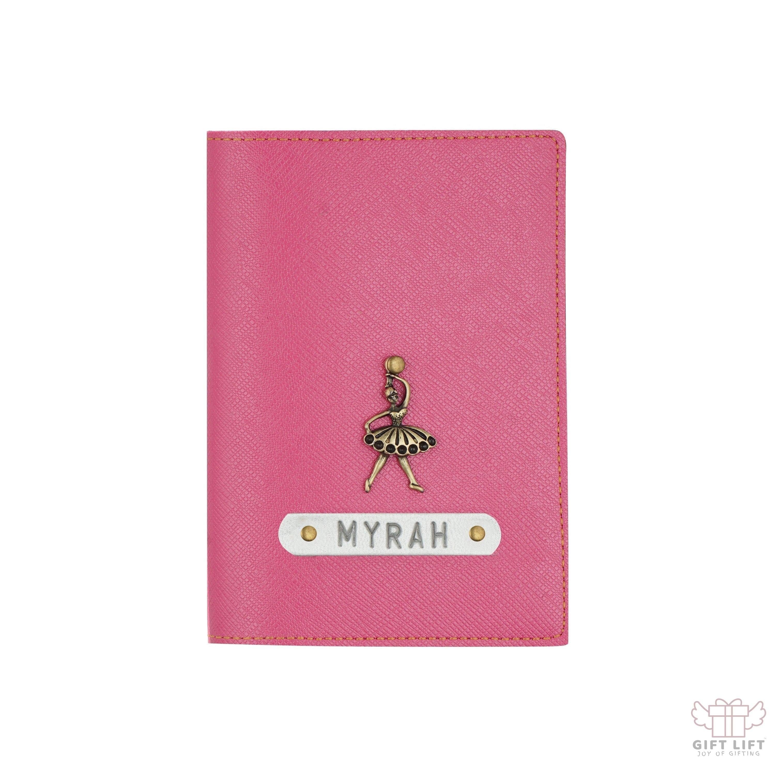 Personalized Dark Pink Textured Passport Cover