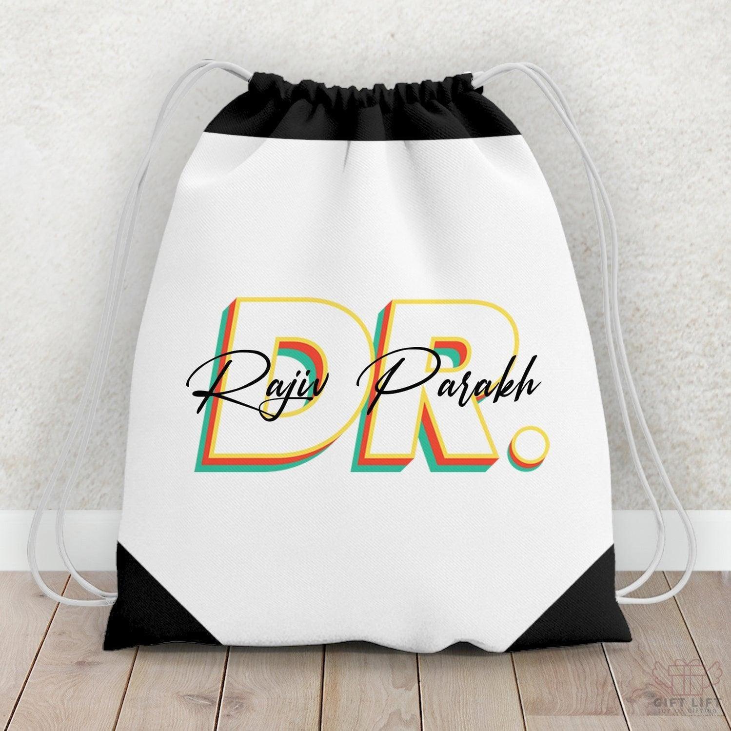 Personalized Doctor Name Drawstring Bag