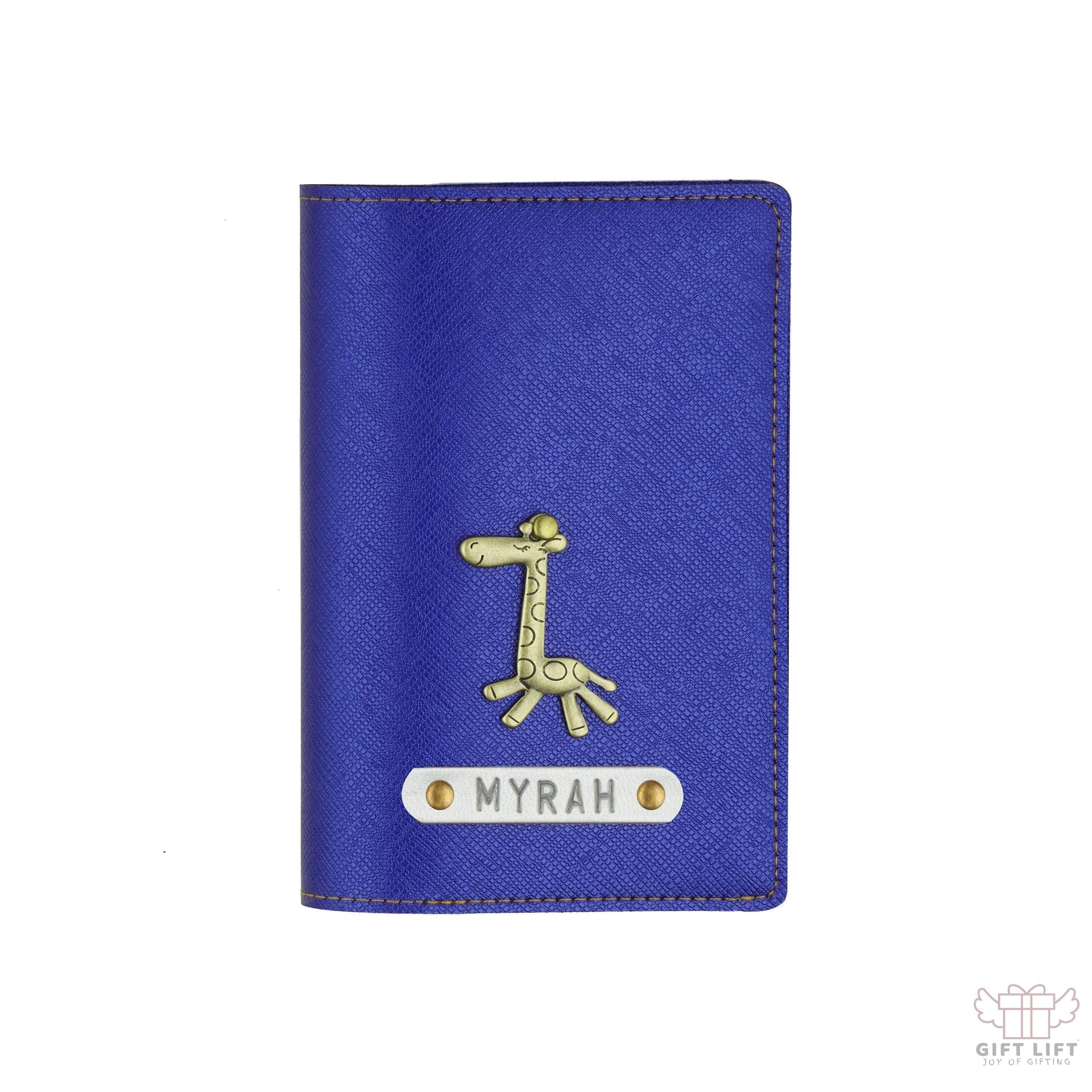 Personalized Electric Blue Textured Passport Cover