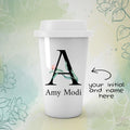 Personalized Floral Initial Name Tumbler