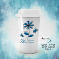 Personalized Flower Initial Name Tumbler