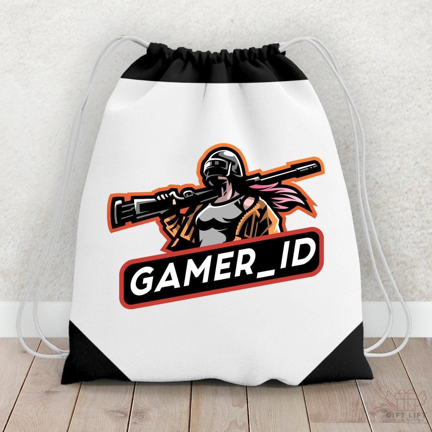 Personalized Gamer ID 2 Drawstring Bag