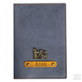 Personalized Grey Leather Finish Passport Cover