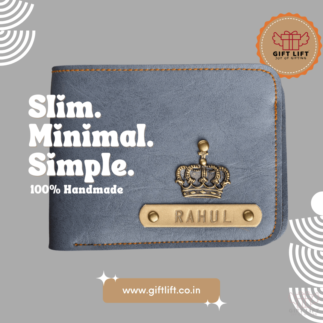 Customized Grey Wallet For Men